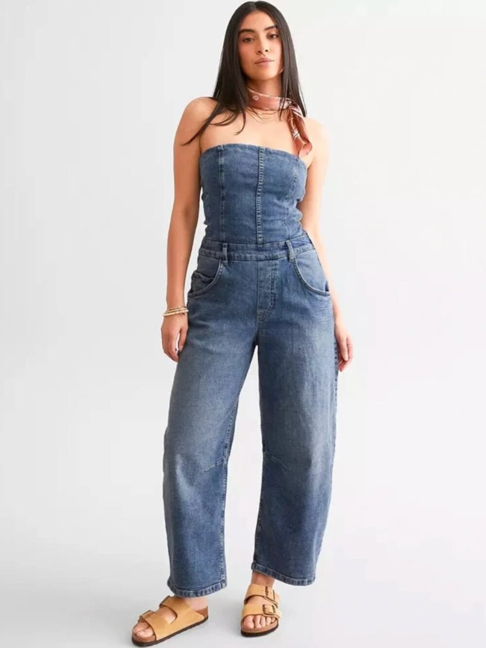 Free People We The Free Je Suis Pret Barrel Jumpsuit